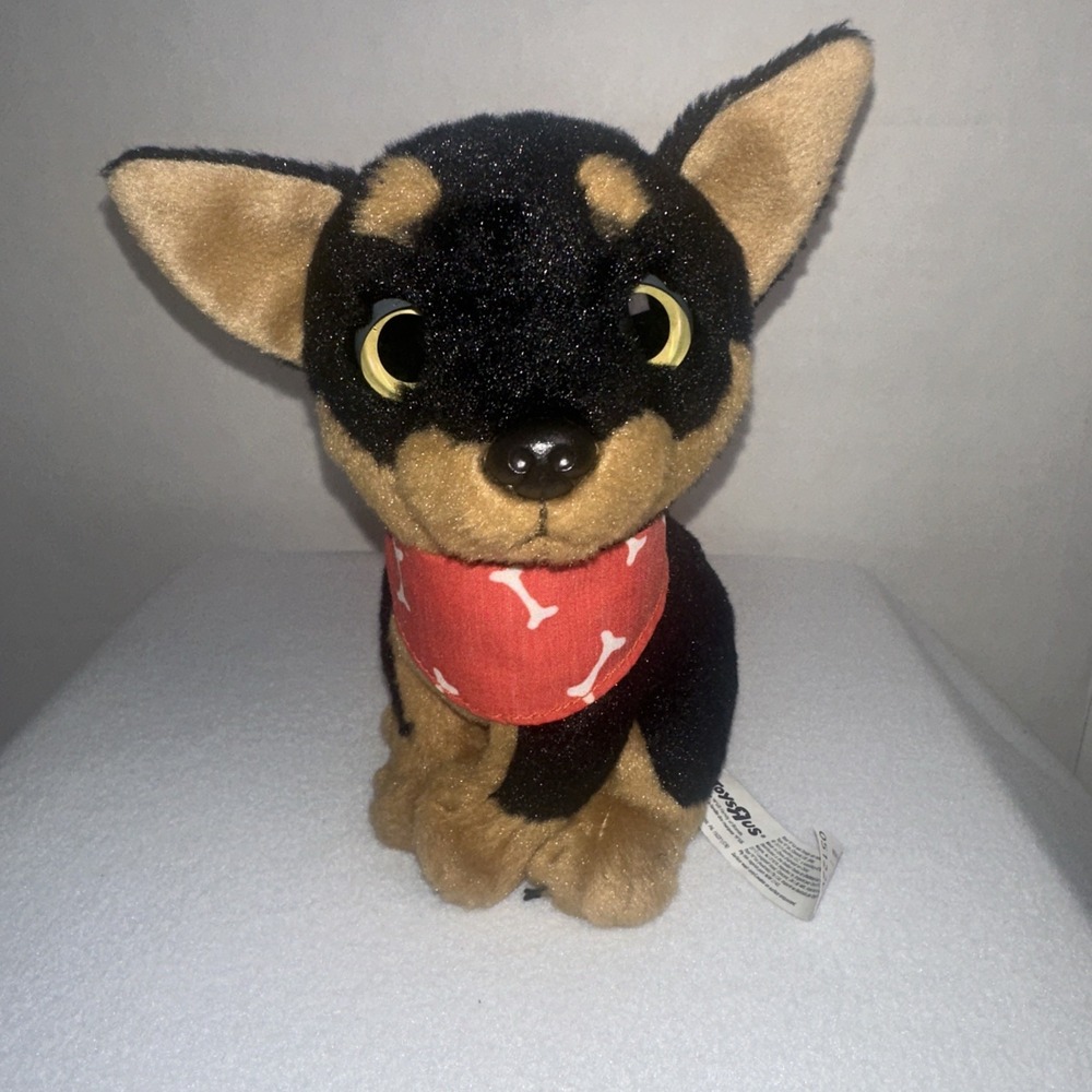 Toys R Us plush dog Doberman puppy w/scarf 2013 8" by Geoffrey
